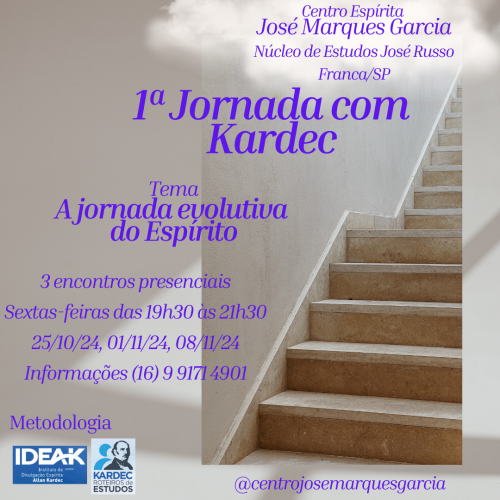 Centro Espírita José Marques Garcia realiza a 1ª Jornada com Kardec